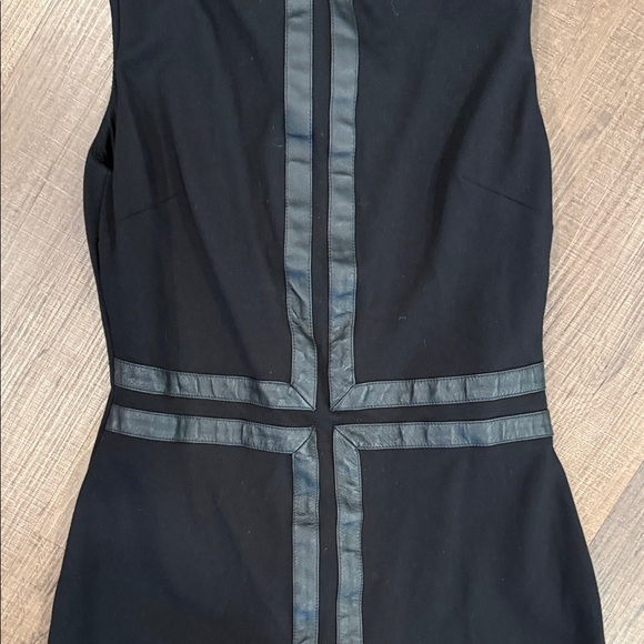 Tart Black Mini cocktail  Dress with faux leather Accents - Picture 4 of 7